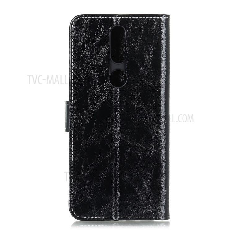 Magnetic Vintage Style Crazy Horse Leather Phone Protective Shell for Nokia 2.4 - Black-2