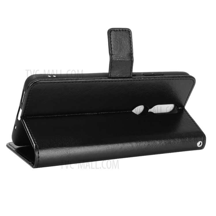 Crazy Horse Texture for Nokia 2.4 Leather Stand Phone Cover Case - Black-5