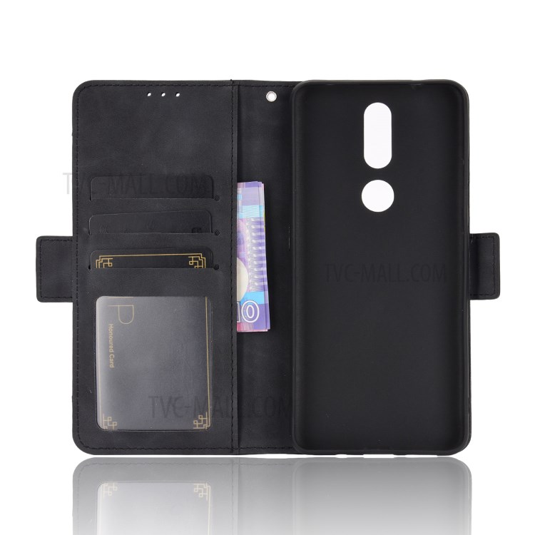 Protective Leather Case for Nokia 2.4 Multiple Card Slots Phone Cover - Black-3
