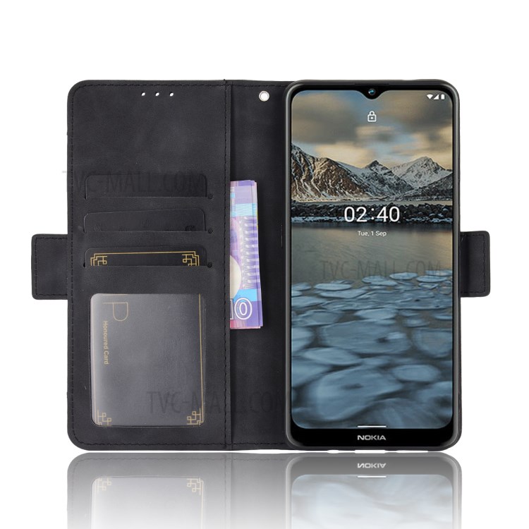Protective Leather Case for Nokia 2.4 Multiple Card Slots Phone Cover - Black-4