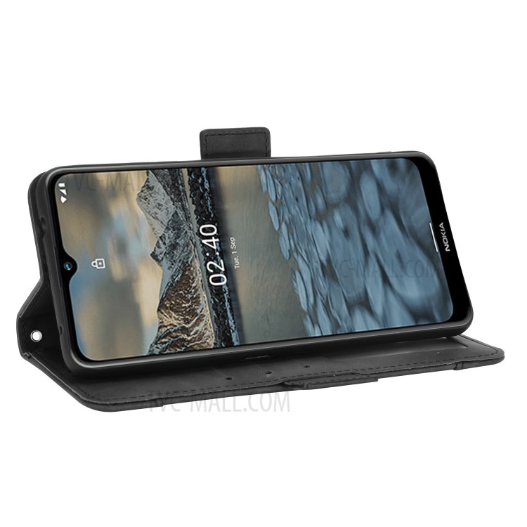 Protective Leather Case for Nokia 2.4 Multiple Card Slots Phone Cover - Black-5
