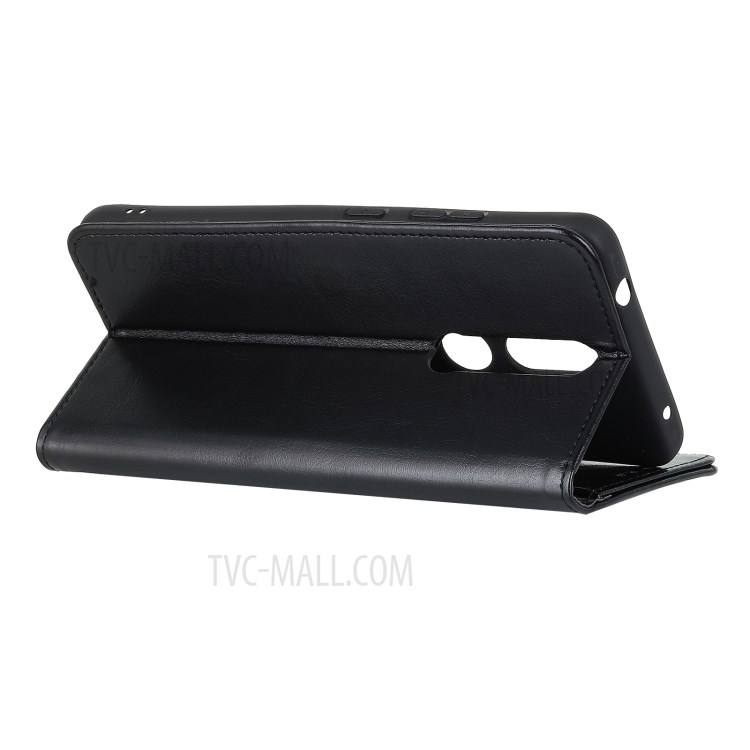 Crazy Horse Leather Wallet Stand Case for Nokia 2.4 - Black-4