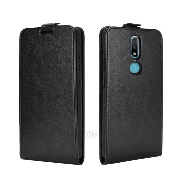 Crazy Horse Texture Vertical Flip Leather Case with Card Slot for Nokia 2.4 - Black-4