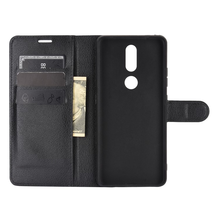 Litchi Texture Phone Protective Shell with Wallet and Stand for Nokia 2.4 - Black-2