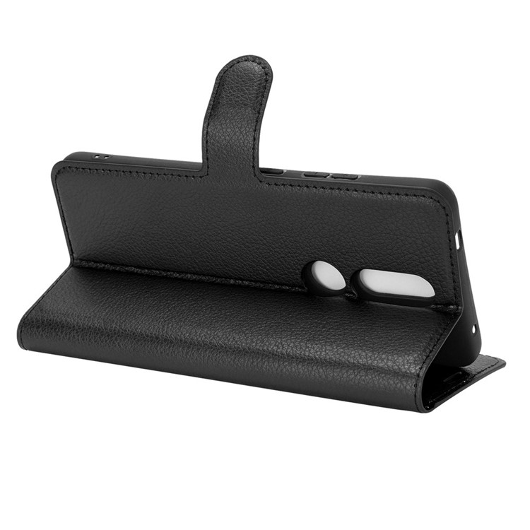 Litchi Texture Phone Protective Shell with Wallet and Stand for Nokia 2.4 - Black-4