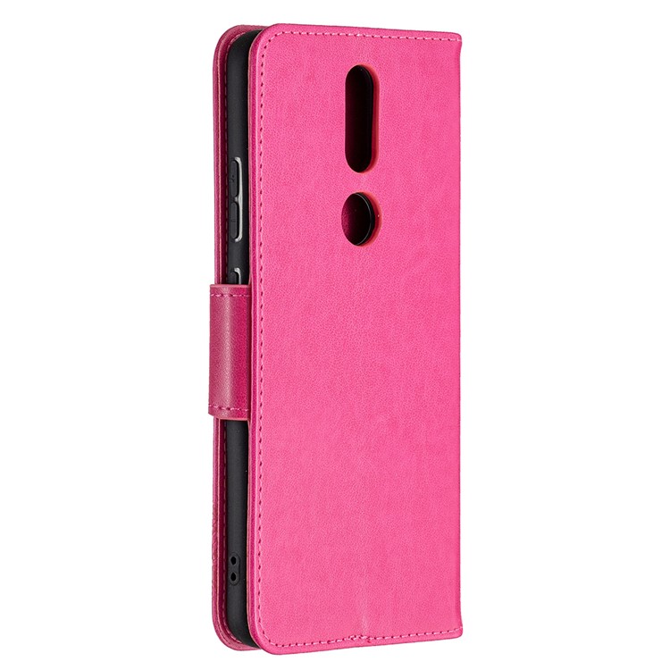 Imprint Butterflies Pattern Wallet Stand Leather Cover for Nokia 2.4 - Rose-3