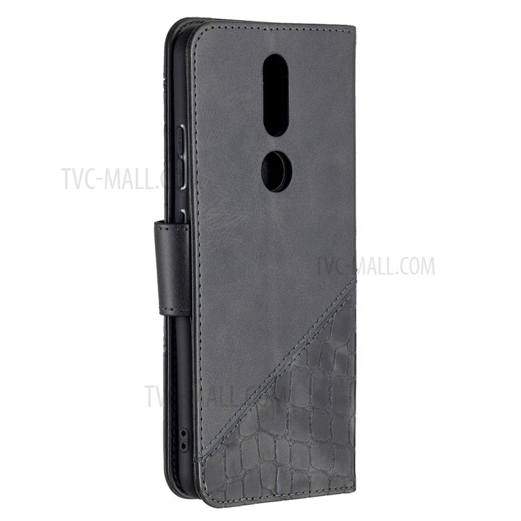 BF04 Splicing Crocodile Texture Wallet Stand Leather Case for Nokia 2.4 - Black-3