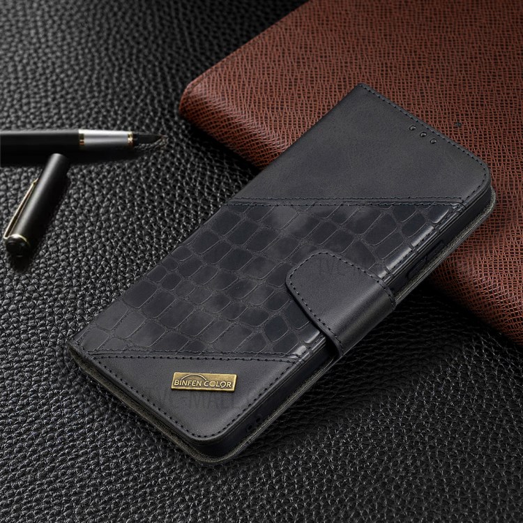 BF04 Splicing Crocodile Texture Wallet Stand Leather Case for Nokia 2.4 - Black-7