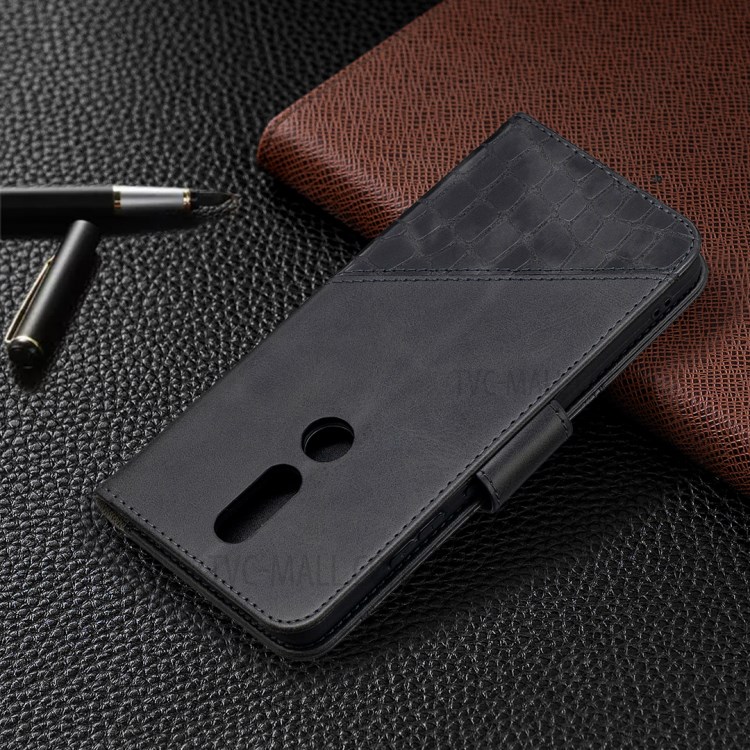 BF04 Splicing Crocodile Texture Wallet Stand Leather Case for Nokia 2.4 - Black-8