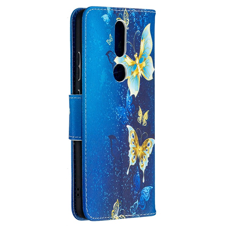 Pattern Printing Leather Wallet Phone Shell for Nokia 2.4 - Butterfly-3