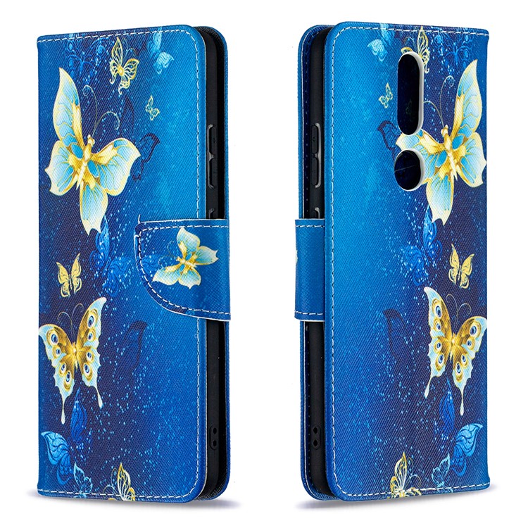 Pattern Printing Leather Wallet Phone Shell for Nokia 2.4 - Butterfly-4