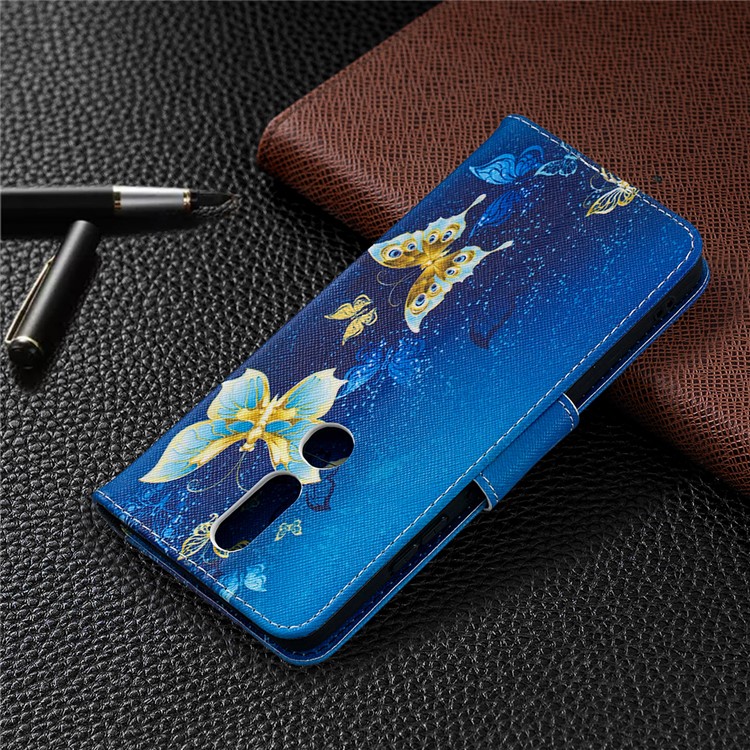 Pattern Printing Leather Wallet Phone Shell for Nokia 2.4 - Butterfly-8