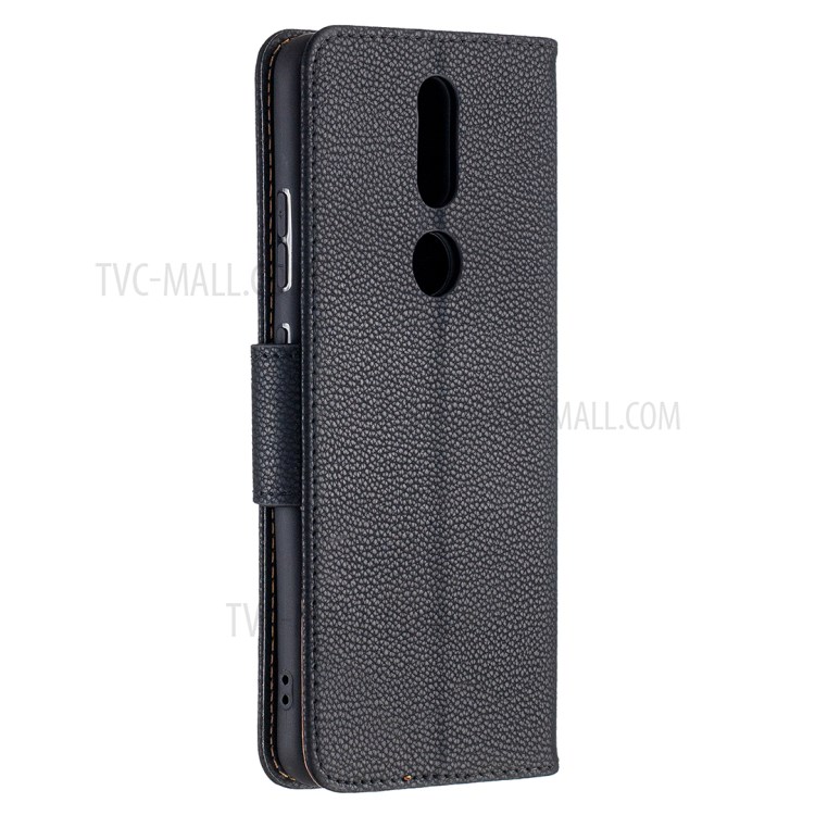 Litchi Surface with Wallet Leather Stand Case for Nokia 2.4 - Black-3