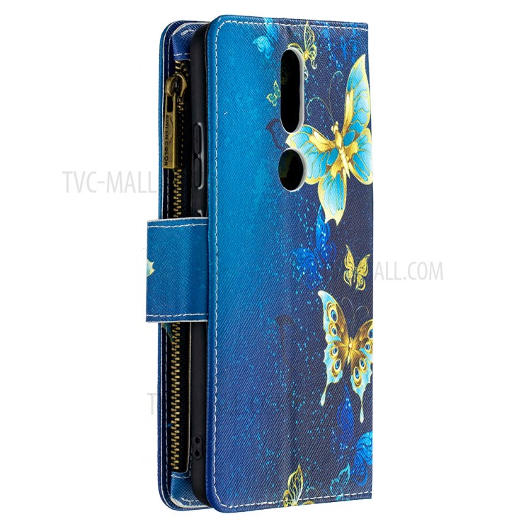 Pattern Printing Leather Wallet Protective Shell for Nokia 2.4 - Beautiful Butterfly-3