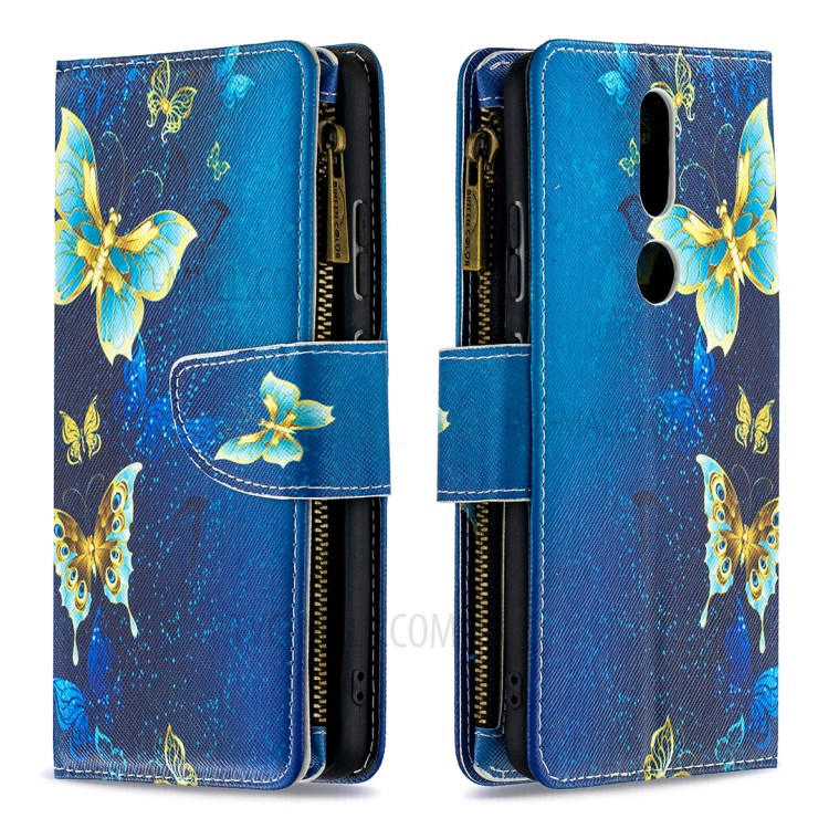 Pattern Printing Leather Wallet Protective Shell for Nokia 2.4 - Beautiful Butterfly-4