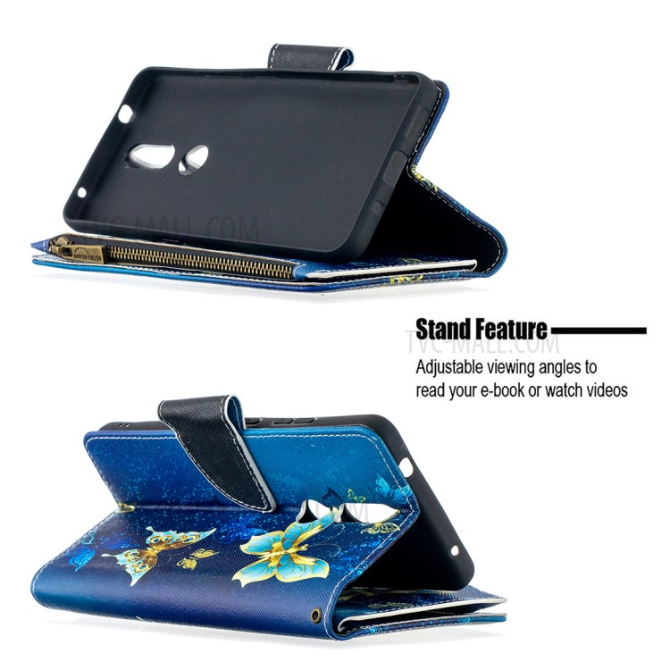 Pattern Printing Leather Wallet Protective Shell for Nokia 2.4 - Beautiful Butterfly-5