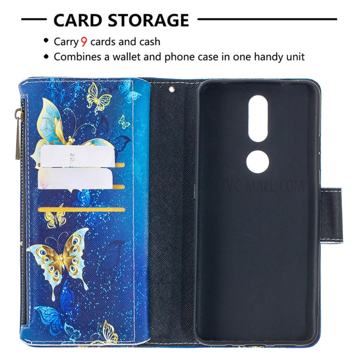 Pattern Printing Leather Wallet Protective Shell for Nokia 2.4 - Beautiful Butterfly-6