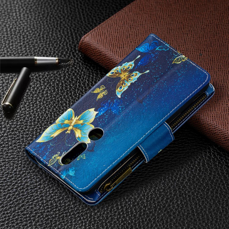 Pattern Printing Leather Wallet Protective Shell for Nokia 2.4 - Beautiful Butterfly-8