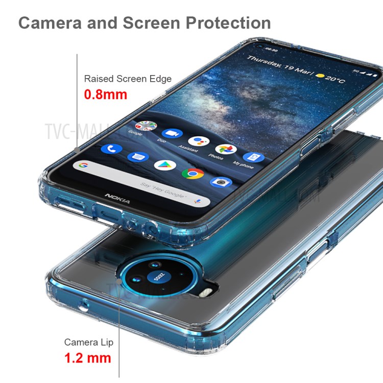 Clear Anti-scratch Acrylic + TPU Hybrid Shell for Nokia 8.3 5G Case-4