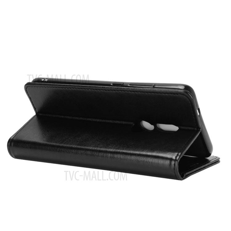 Crazy Horse Texture Leather Cover for Nokia C3 Stand Wallet Case - Black-7