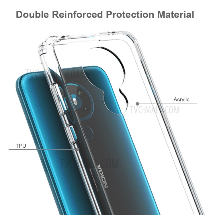 Funda Clara Anti-rayado De Acrílico + TPU Híbrido Para La Cubierta De Protección De Nokia 5.3-3