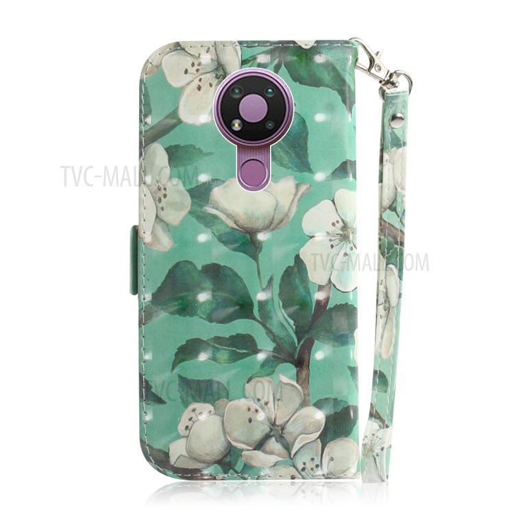 Pattern Printing Light Spot Decor PU Leather Wallet Stand Phone Case for Nokia 3.4 - Vivid Butterfly-3