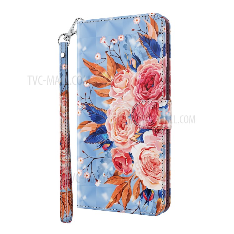 Light Spot Decor Pattern Printing Shell for Nokia 2.4 Leather Stand Cover with Lanyard - Vivid Flower-2