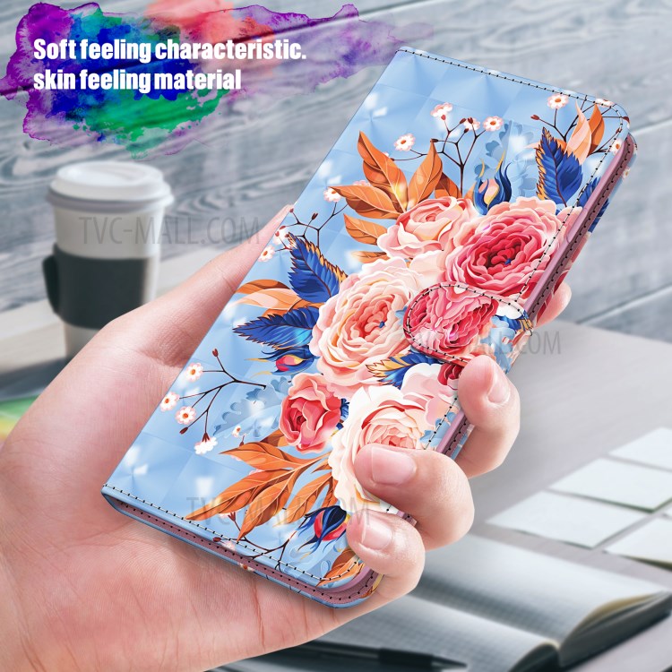 Light Spot Decor Pattern Printing Shell for Nokia 2.4 Leather Stand Cover with Lanyard - Vivid Flower-6
