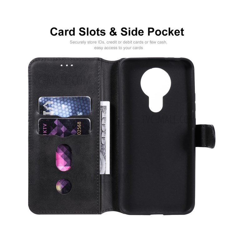 ENKAY ENK-PUC032 PU Leather + TPU Wallet Stand Case for Nokia 3.4 / 7.3 Phone Shell - Black-4