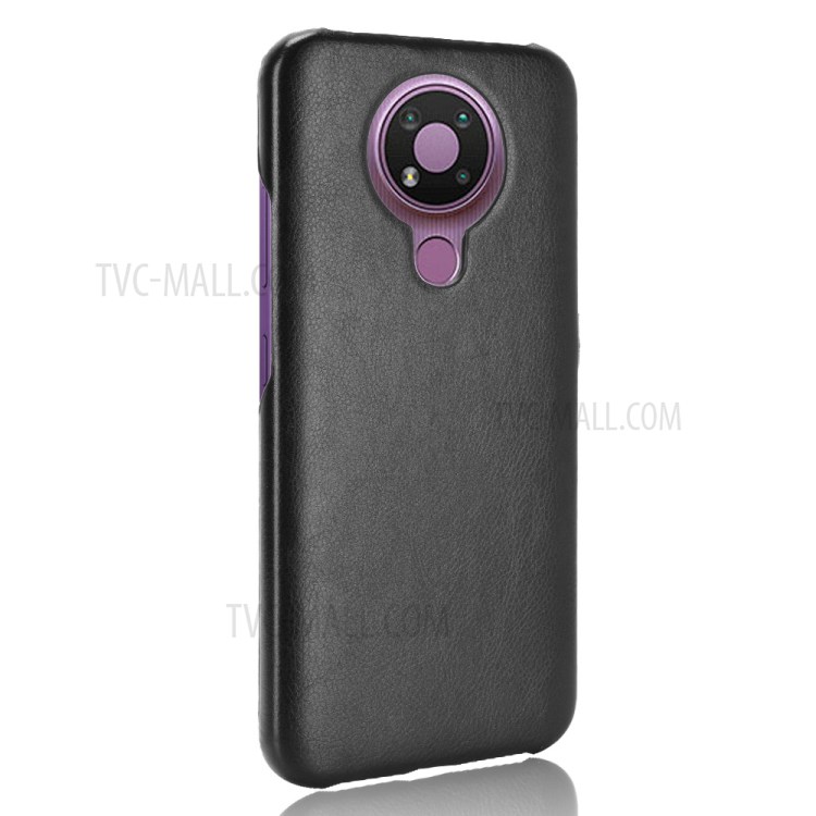 Litchi Texture PU Leather Coated PC Mobile Casing for Nokia 3.4 - Black-3