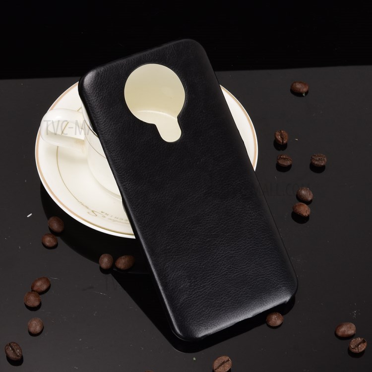 Litchi Texture PU Leather Coated PC Mobile Casing for Nokia 3.4 - Black-5