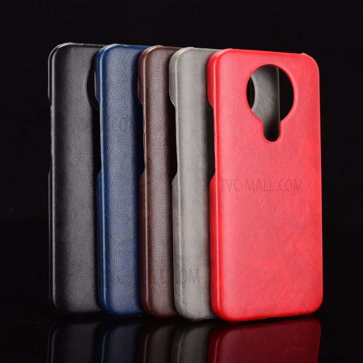 Litchi Texture PU Leather Coated PC Mobile Casing for Nokia 3.4 - Black-7