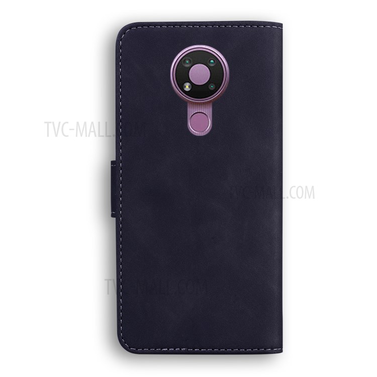 Solid Color Leather Wallet Stand Phone Case for Nokia 3.4 - Black-2
