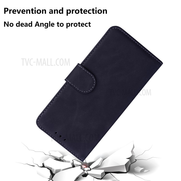 Solid Color Leather Wallet Stand Phone Case for Nokia 3.4 - Black-4