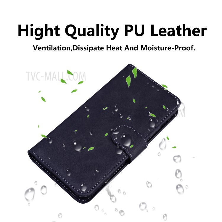 Solid Color Leather Wallet Stand Phone Case for Nokia 3.4 - Black-6