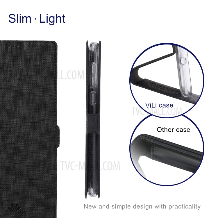 VILI DMK Magnetic Clasp Closure Wallet Stand Cell Phone Cover for Nokia 7.3 - Black-4