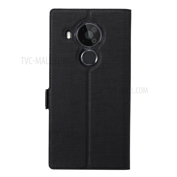 VILI DMK Magnetic Clasp Closure Wallet Stand Cell Phone Cover for Nokia 7.3 - Black-7