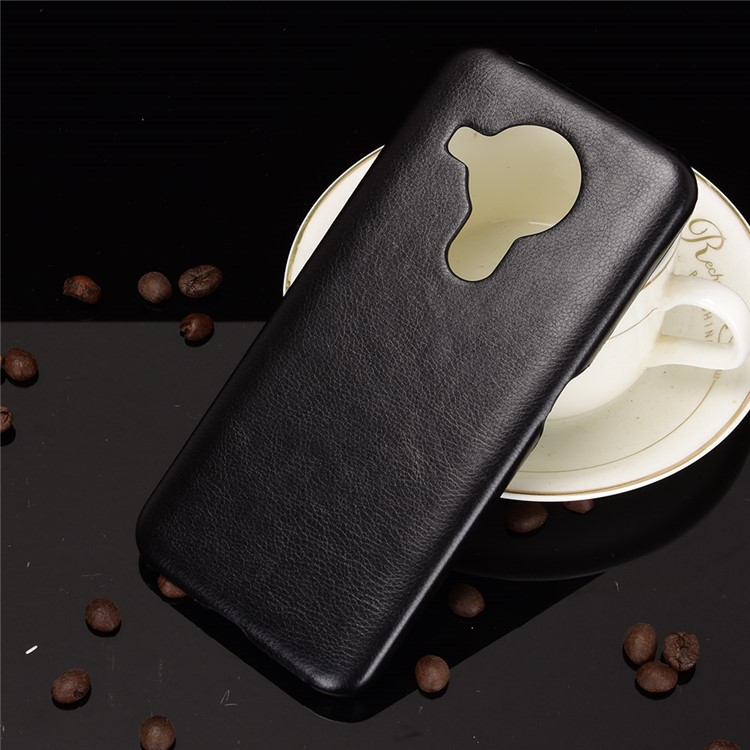 Anti-Drop Litchi Texture Leather Coated PC Phone Shell for Nokia 5.4 - Black-6