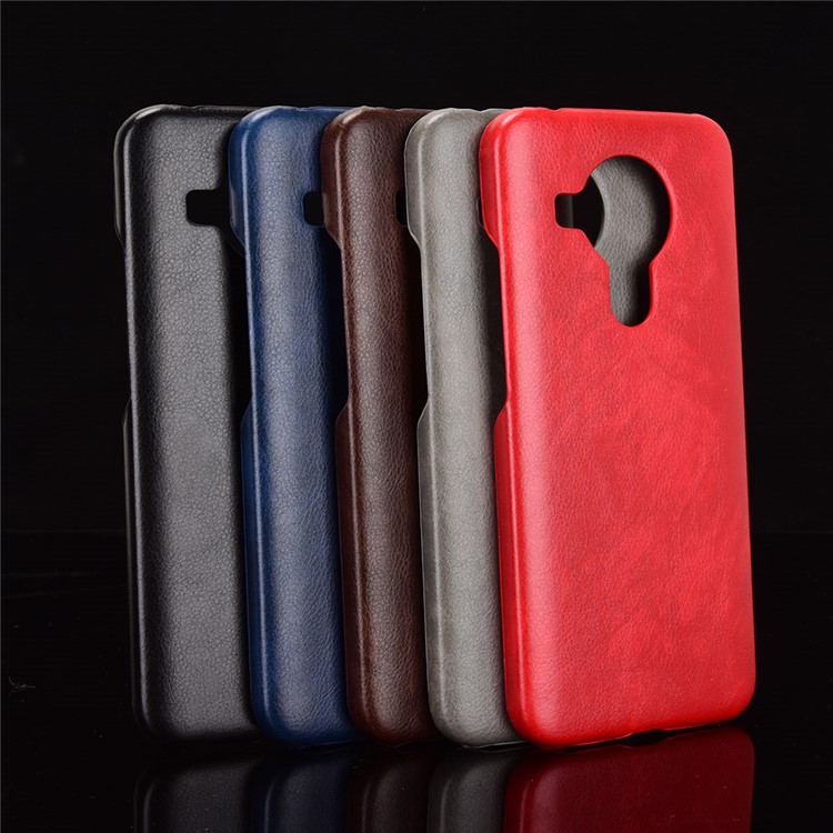 Anti-Drop Litchi Texture Leather Coated PC Phone Shell for Nokia 5.4 - Black-7