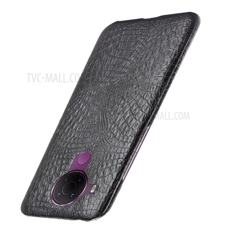 Crocodile Texture Leather Coated Hard PC Phone Cover Case for Nokia 5.4 - Black-3