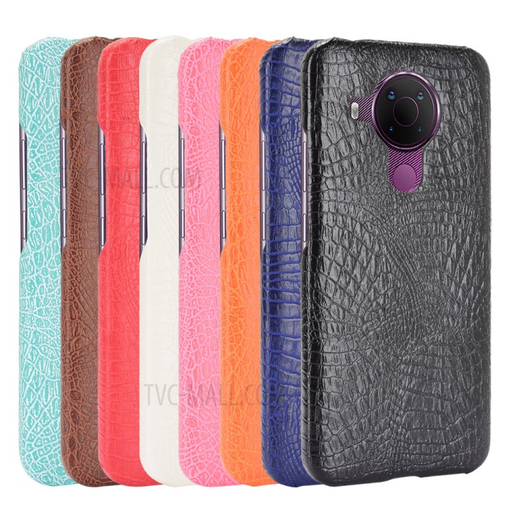 Crocodile Texture Leather Coated Hard PC Phone Cover Case for Nokia 5.4 - Black-6