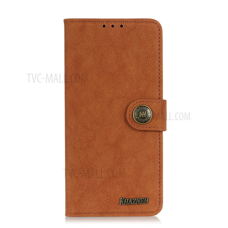 KHAZHEN Retro Textured Wallet Phone Cover Case for Nokia 5.4 - Orange-2
