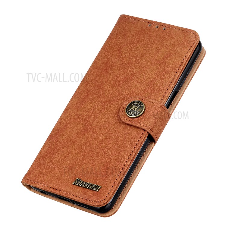 KHAZHEN Retro Textured Wallet Phone Cover Case for Nokia 5.4 - Orange-5