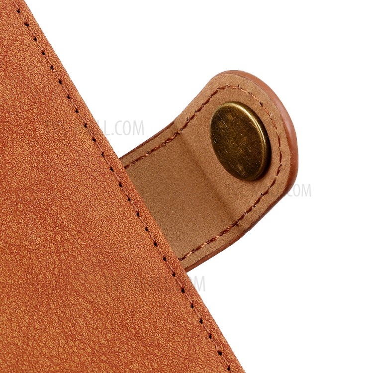 KHAZHEN Retro Textured Wallet Phone Cover Case for Nokia 5.4 - Orange-6
