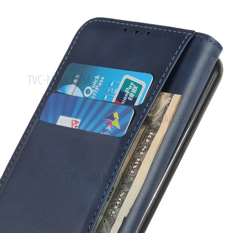 Magnetic Absorption Wallet Stand Split Leather Phone Shell Case for Nokia 5.4 - Blue-7