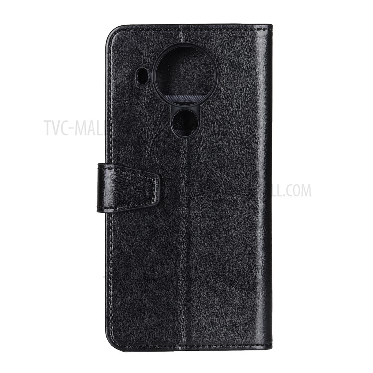 Crazy Horse Texture Protective Wallet Leather Case for Nokia 5.4 - Black-3