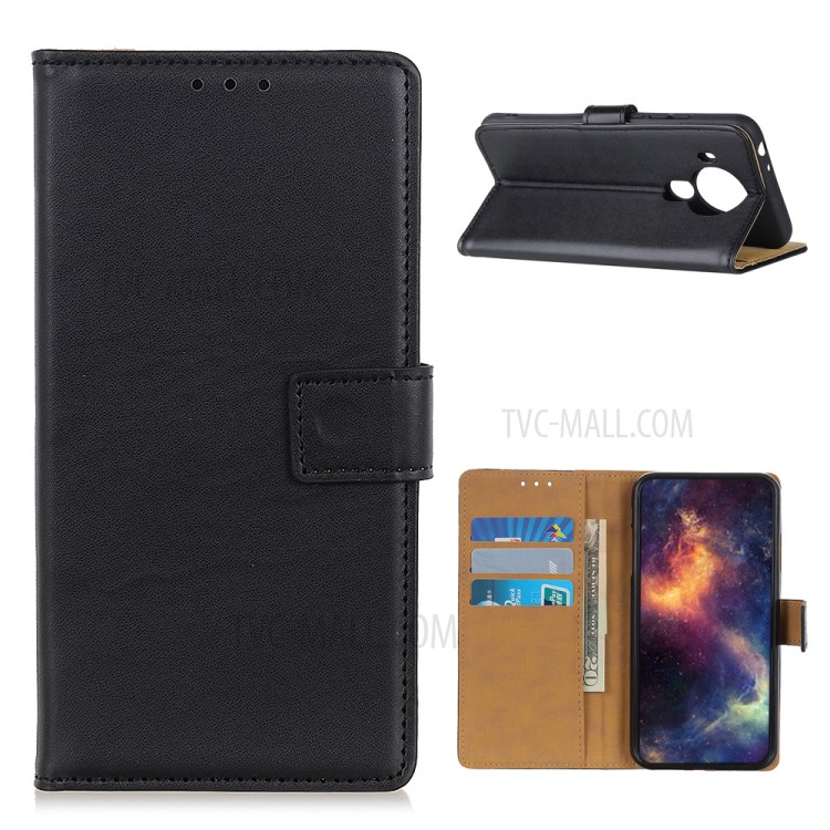 Magnetic Clasp Wallet Stand Leather Mobile Phone Shell for Nokia 5.4 - Black-1