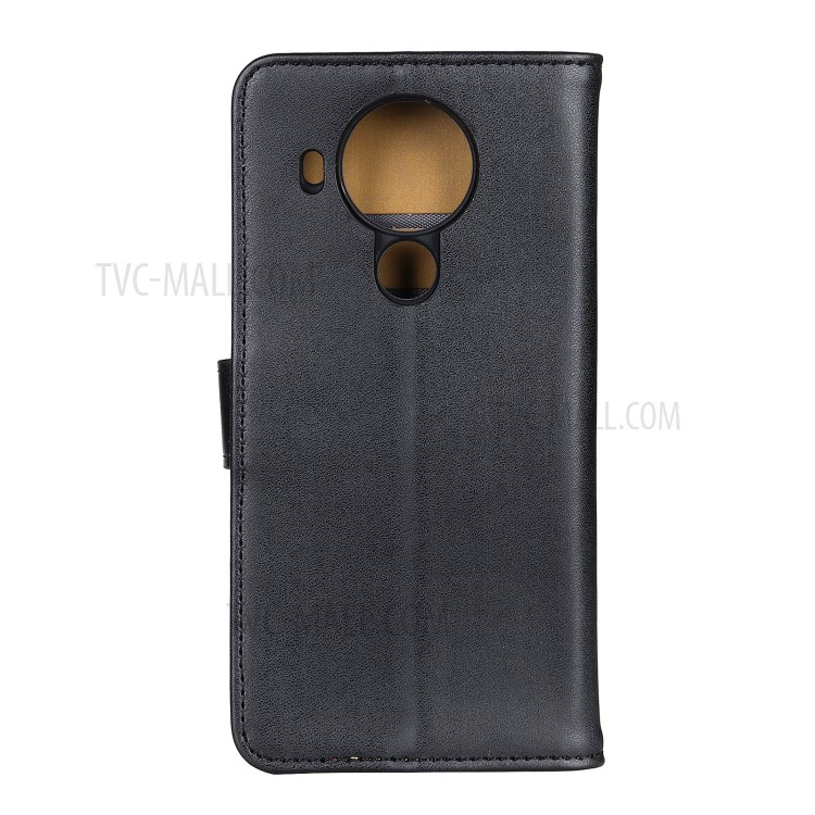 Magnetic Clasp Wallet Stand Leather Mobile Phone Shell for Nokia 5.4 - Black-3