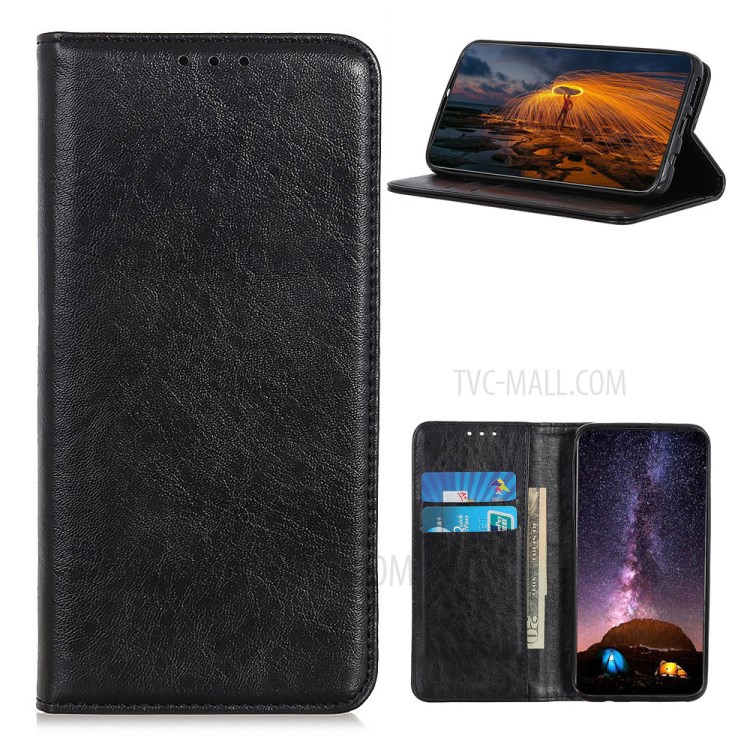 Crazy Horse Texture Leather Case for Nokia 5.4 Auto-absorbed Wallet Stand Cover Shell - Black-1