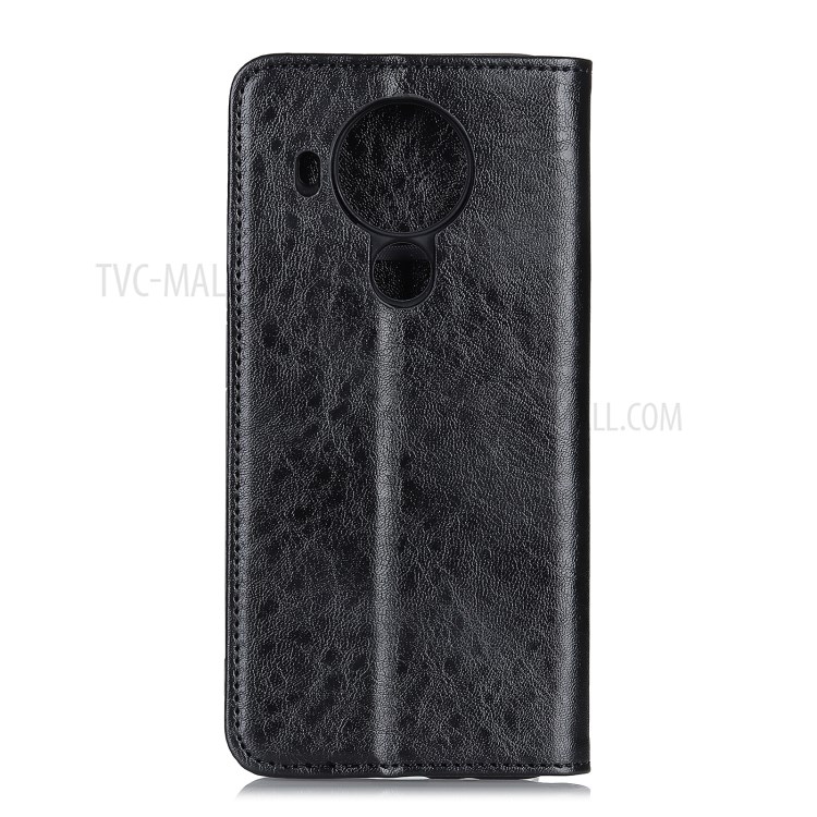Crazy Horse Texture Leather Case for Nokia 5.4 Auto-absorbed Wallet Stand Cover Shell - Black-3